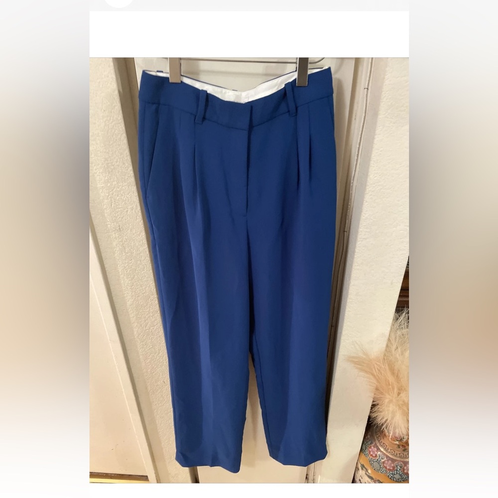 Aritzia Wilfred Classic High-Waist Wide-Leg Pants in Cobalt Blue - Picture 5 of 6